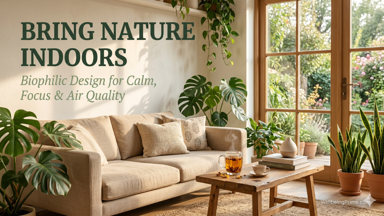 Bring Nature Indoors - Biophilic Design for Calm & Focus | WellbeingPrime