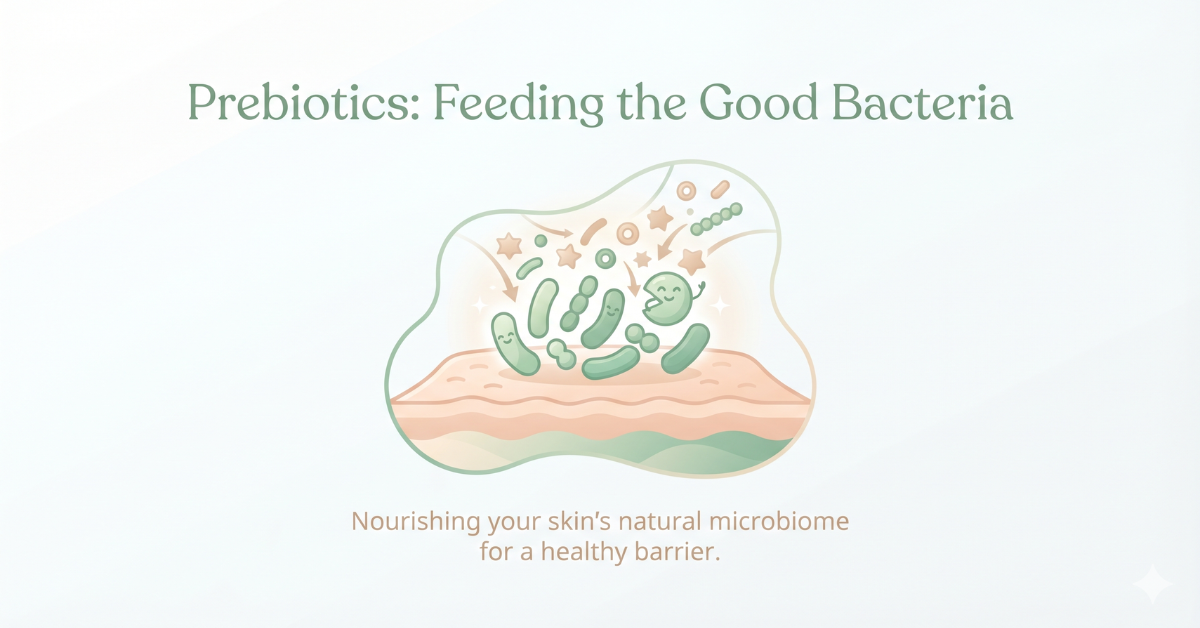 Prebiotics feeding good bacteria diagram