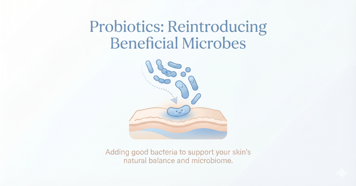 Probiotics reintroducing beneficial microbes diagram