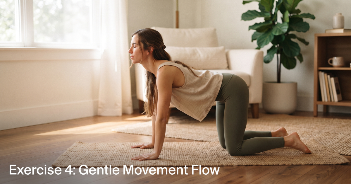 Person practicing gentle cat-cow stretch flow