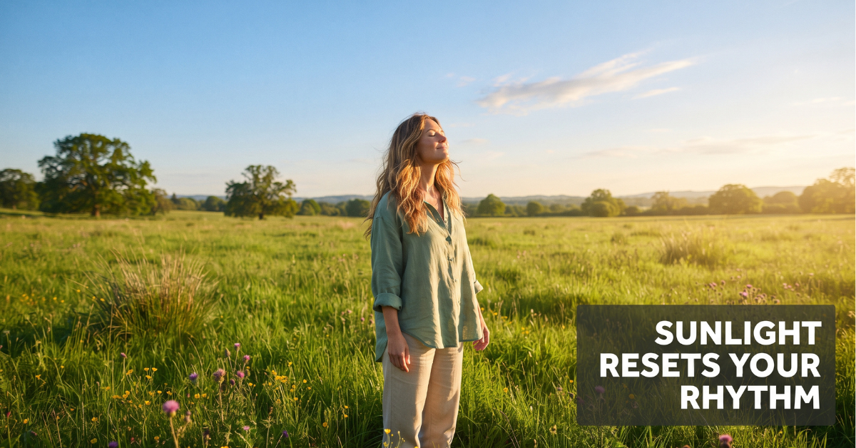 Morning sunlight exposure resets circadian rhythm and lowers cortisol